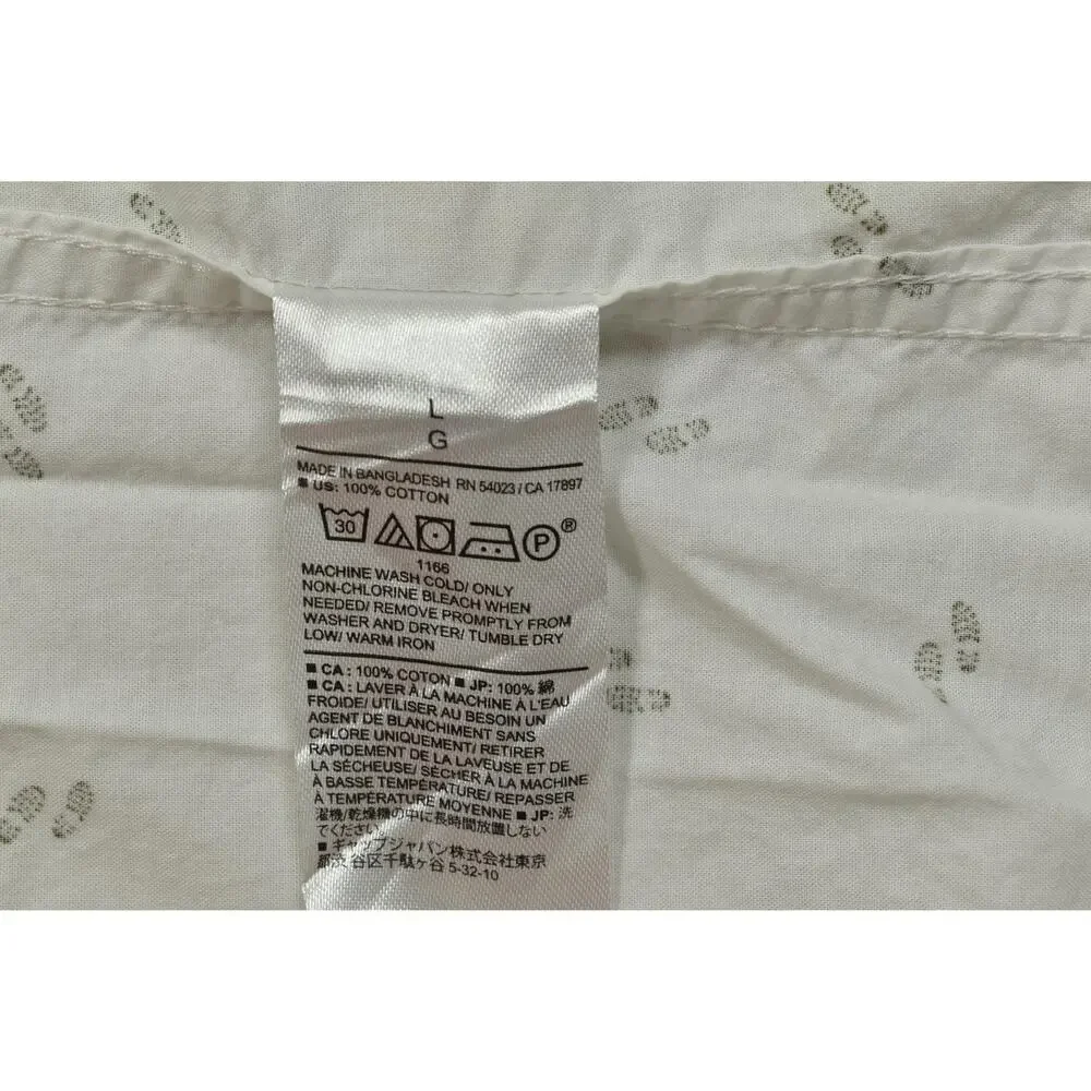 Banana Republic Slim Fit Men's White Short Sleeve Button Down Size L